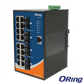 IGS-9164GF-MM-SC, Industrial Managed Switch, DIN, 16x 10/1000 RJ-45 + 4x1000 MM SC, O/Open-Ring <30ms