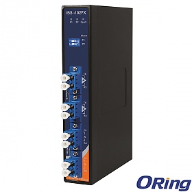 IBS-102FX-MM-LC, Industrial 2-port optical bypass switch for fiber optical network with 4xLC duplex Connector, DIN