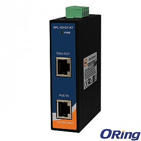 SPL-101GT, Industrial Gigabit PoE Splitter, DIN, 1x10/1000 RJ-45 PoE + 1x10/1000 RJ-45