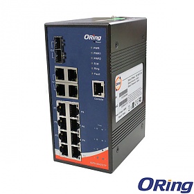 IGPS-9842GTP, Industrial Managed switch, DIN, 8x 1G RJ-45 PoE + 4x 1G RJ-45 + 2 slide-in SFP slots, O/Open-Ring <20ms
