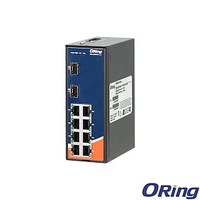 ORing IES-3082GP-LA, Managed switch,  8x 10/100 RJ-45 + 2x1000 SFP, O/Open-Ring <10ms