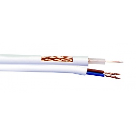 Coaxial cable YAp RG59 + 2 x power cable 0.75mm2, white, 100m