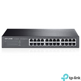 TP-Link TL-SF1024D, Unmanaged switch,  24x 10/1000 RJ-45, 11.6" 19"