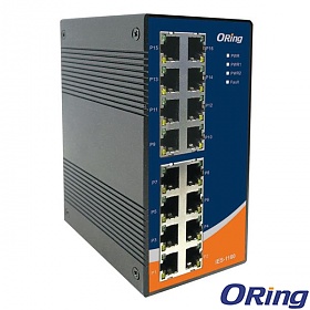 IES-1160, Industrial 16-port unmanaged Ethernet switch, DIN, 16x 10/100 RJ-45