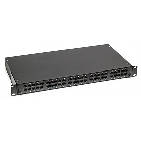50 port patch panel, UTP, cat. 3, 1U, 19", Krone type 8p8c connectors, rail