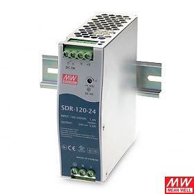 Power supply 120W 48VDC, DIN TS35, P.F.C. (Mean Well SDR-120-48)