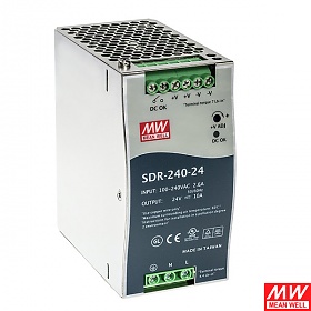 Power supply 240W 24VDC, DIN TS35, P.F.C. (Mean Well SDR-240-24)