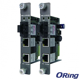 RMC-121FB-MM, Industrial Rack mount card type Ethernet to fiber media converter, 2x 10/100TX (RJ-45) + 1x 100FX (MM SC)