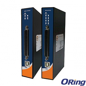 ISC-4110U, Industrial 1-port USB to 4-port RS-232 serial media converter, DIN, slim