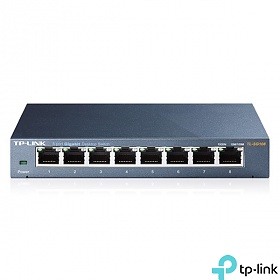 TP-Link TL-SG108, Unmanaged switch,  8x 10/1000 RJ-45, desktop 
