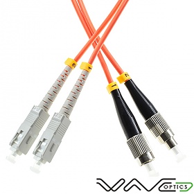 Fiber optic patch cord, SC/UPC-FC/UPC, MM, 50/125 duplex, OM2 fiber 3.0mm, 1m