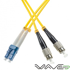 Fiber optic patch cord, LC/UPC-FC/UPC, SM, 9/125 duplex, G652D fiber 3.0mm, L=1m