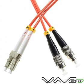 Fiber optic patch cord, LC/UPC-FC/UPC, MM, 50/125 duplex, OM2 fiber 3.0mm, 1m