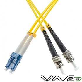 Fiber optic patch cord, LC/UPC-ST/UPC, SM, 9/125 duplex, G652D fiber 3.0mm, L=2m