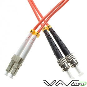 Fiber optic patch cord, LC/UPC-ST/UPC, MM, 50/125 duplex, OM2 fiber 3.0mm, L=2m