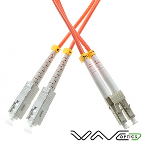 Fiber optic patch cord, SC/UPC-LC/UPC, MM, 62.5/125 duplex, OM1 fiber, 15m