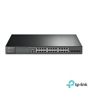 TP-Link TL-SG3428MP, Managed switch, 24x 10/100/1000 RJ-45, 4 slide-in SFP slot, PoE+, 19"