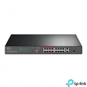 TP-Link TL-SL1218P, Unmanaged switch, 16x 10/100/1000 RJ-45, 2x 10/100/1000 RJ-45, 1x SFP, PoE+