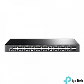 Managed switch,  48x 10/100/1000 RJ-45, 4 slide-in 10G SFP+ slot, 19" (TP-Link TL-SG3452X)