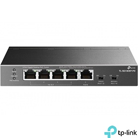 TP-Link TL-SF1005P-PD, Unmanaged switch, 5x 10/100/1000 RJ-45, PoE++IN