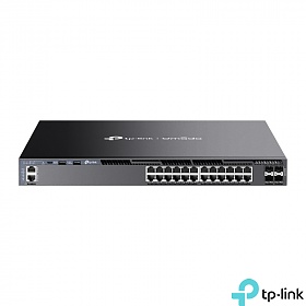 TP-Link SG6428X, Managed switch, 24x 10/100/1000 RJ-45, 4 slide-in SFP+ 10G slot, 19"