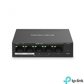 TP-Link Mercusys MS105GP, Unmanaged switch, 5x 10/100/1000 RJ-45, PoE+, desktop