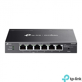 Smart switch,  6x 10/100/1000 RJ-45, PoE+, desktop (TP-Link ES206GP)