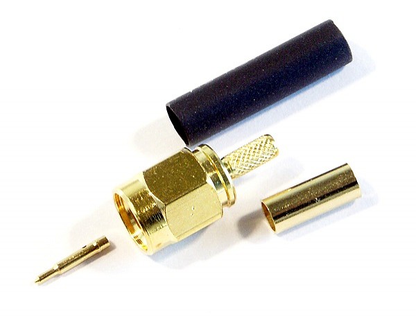 SMA male connector, crimp type, RG174 