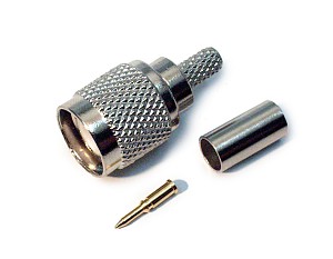 TNC male connector, crimp type, RG58 