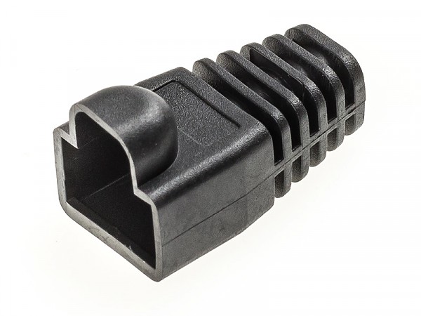 Cable boot w/ear, o.d. 6.0 mm, black 