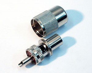 UHF male connector, twist type, RG59 