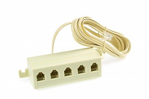 5 way adaptor, 4C, white 