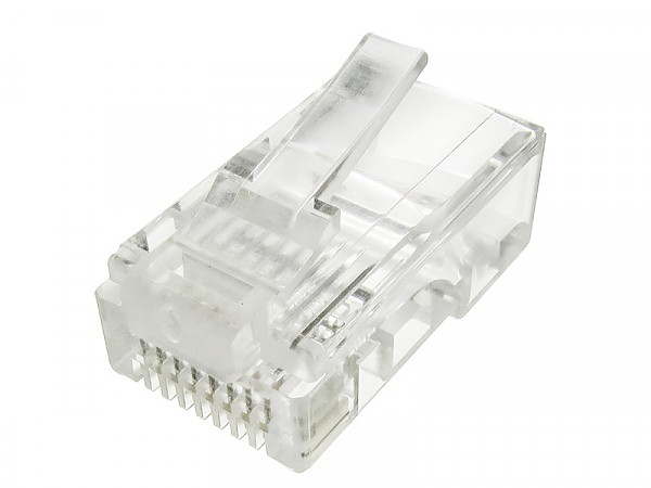 Modular male connector, 8P8C (RJ-45), round, stranded, cat. 5e 