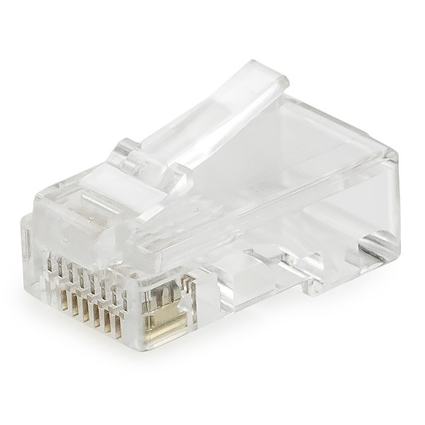 Modular male connector, 8P8C (RJ-45), flat, solid, cat. 5e 