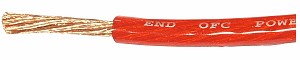 HC OFC power cable,  8AWG, red, O.D.: 6.5 mm 