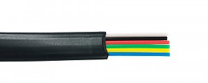 Telephone flat cable, 6 wires, 6C, 12/7, black, 100 m/R