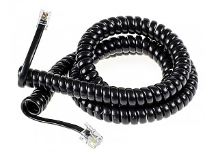 Handset cord, 15ft, black 