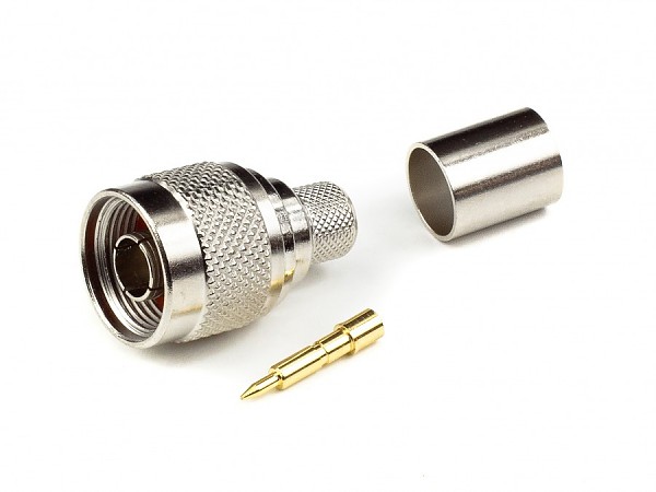 N male connector, crimp type, H1000 