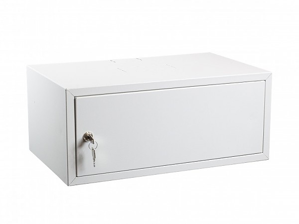 Wall-mounted 19" rack cabinet, 4U, steel door, 350mm d.