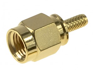 SMA male reverse pin connector (RP), crimp type, RG174 