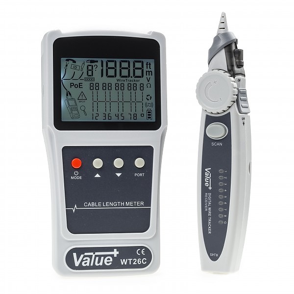 Cable tester RJ-45, w/LCD, digital wire tracker, WT26C 