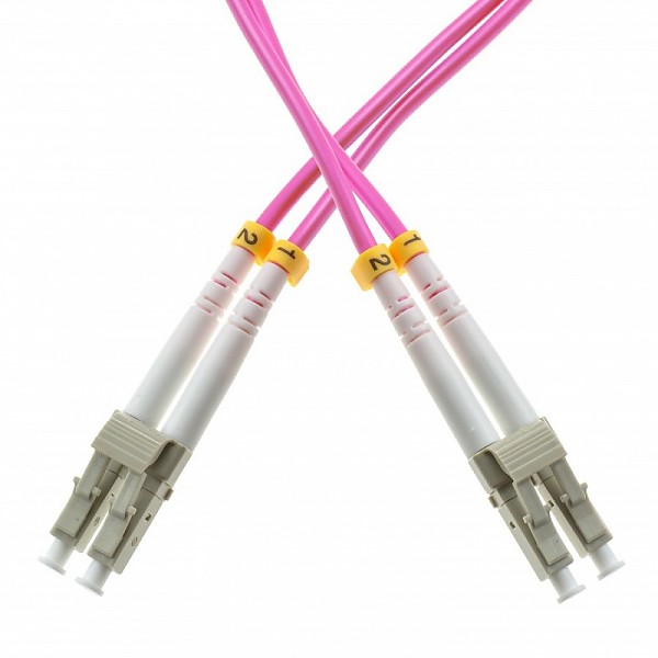 Patchcord LC/UPC-LC/UPC, MM, 50/125 duplex, OM4 fiber, 0,5 m 