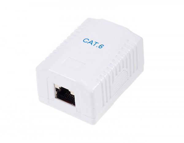 Cat. 6 STP surface-mount box, 1x RJ-45 