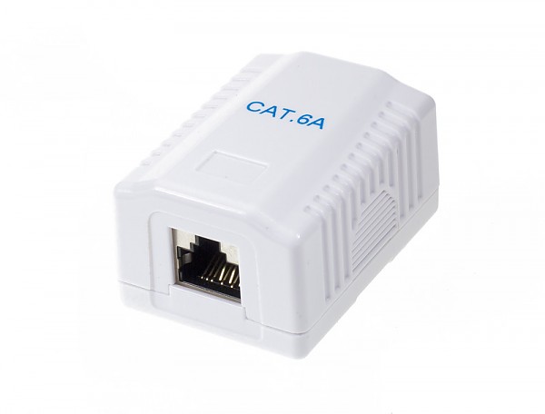 Cat. 6a STP surface-mount box, 1x RJ-45 