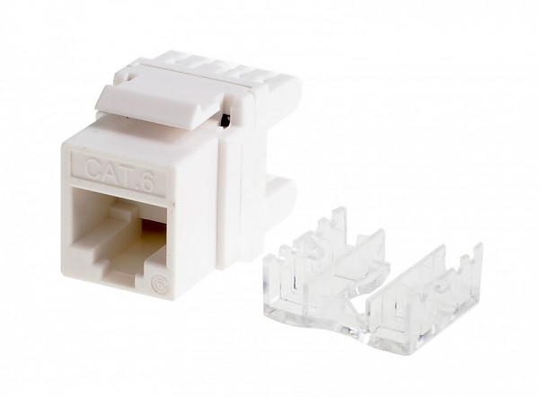 Keystone connector 8p8c, unshielded, cat. 6, 180°, short 