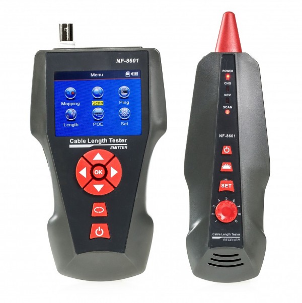 Noyafa NF-8601W Cable tester w/LCD, wire tracker, ping, PoE testing