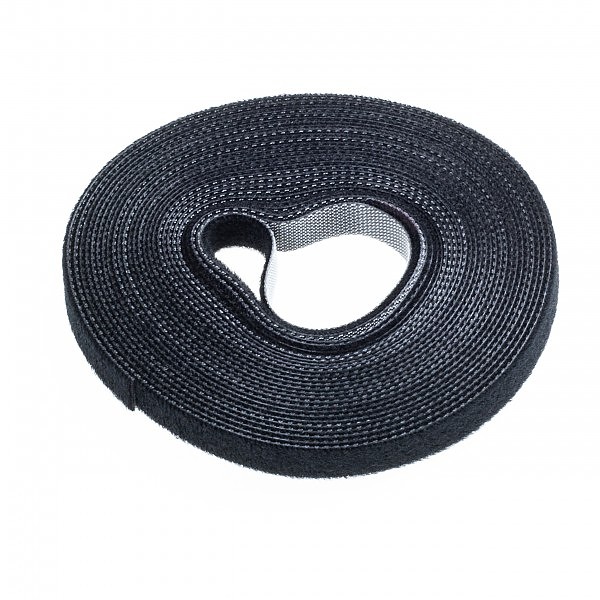 Double sided cable tie, black, 10mm x 5m 