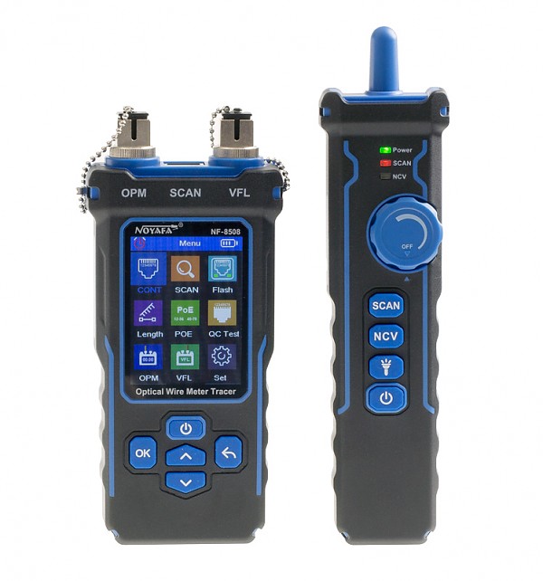 Cable tester RJ-45 and Optical Power Meter, w/LCD, wire tracker, VFL (NOYAFA NF-8508) 