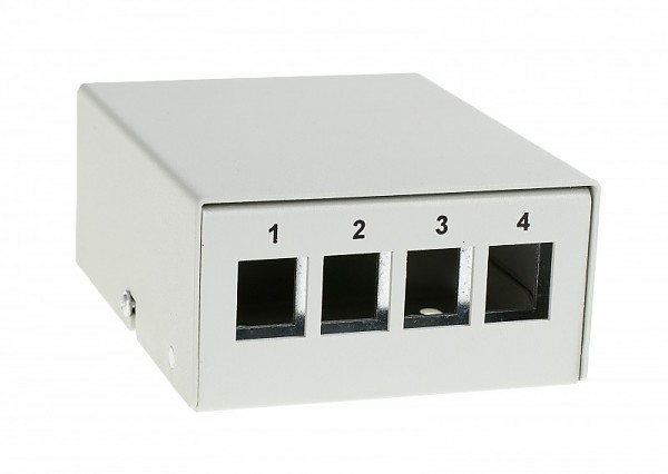 DIN mounted patch panel, 4-port, keystone, blank 