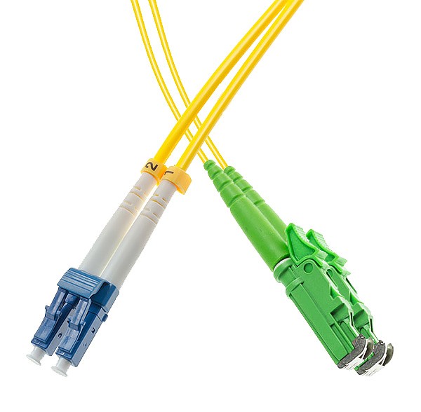Patchcord LSH/APC-LC/UPC, SM, 9/125 duplex, G652D fiber, 2 m 